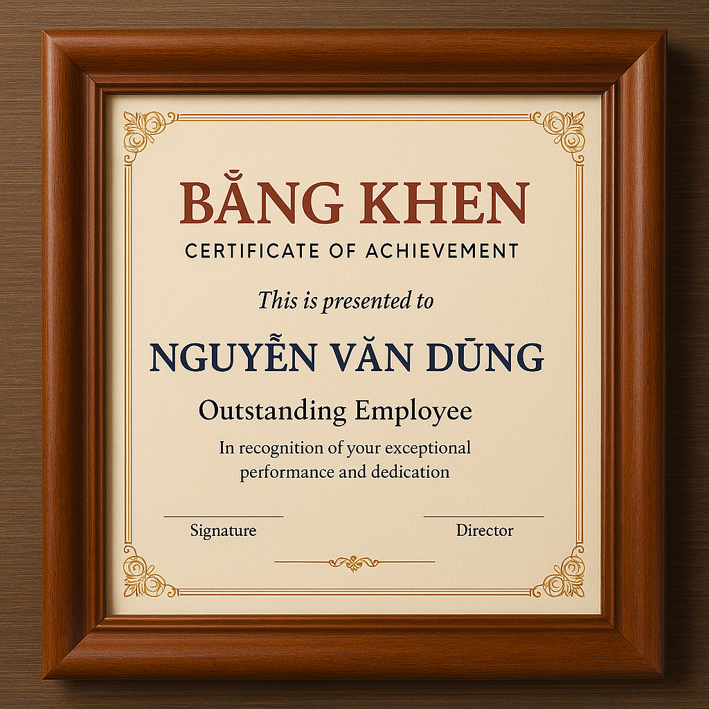 Thiết kế bằng khen