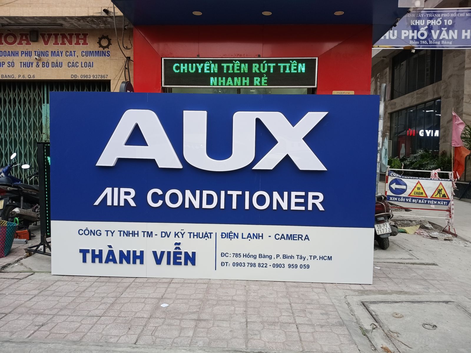 THI CÔNG BẢNG HIỆU CHỮ NỔI MICA KHUNG SẮT THÀNH VIỄN thi cong bang hieu chu noi mica khung sat thanh vien