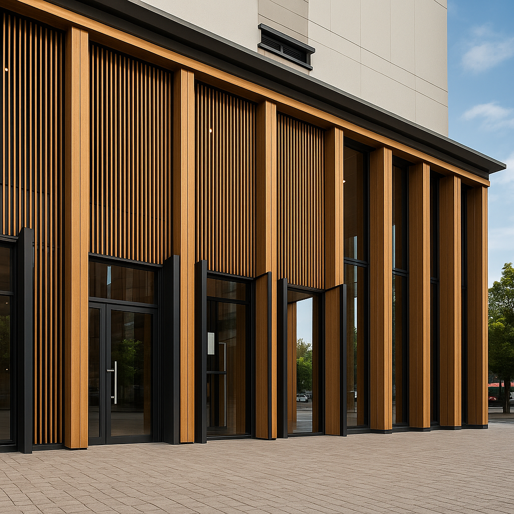 Thi công mặt dựng lam gỗ