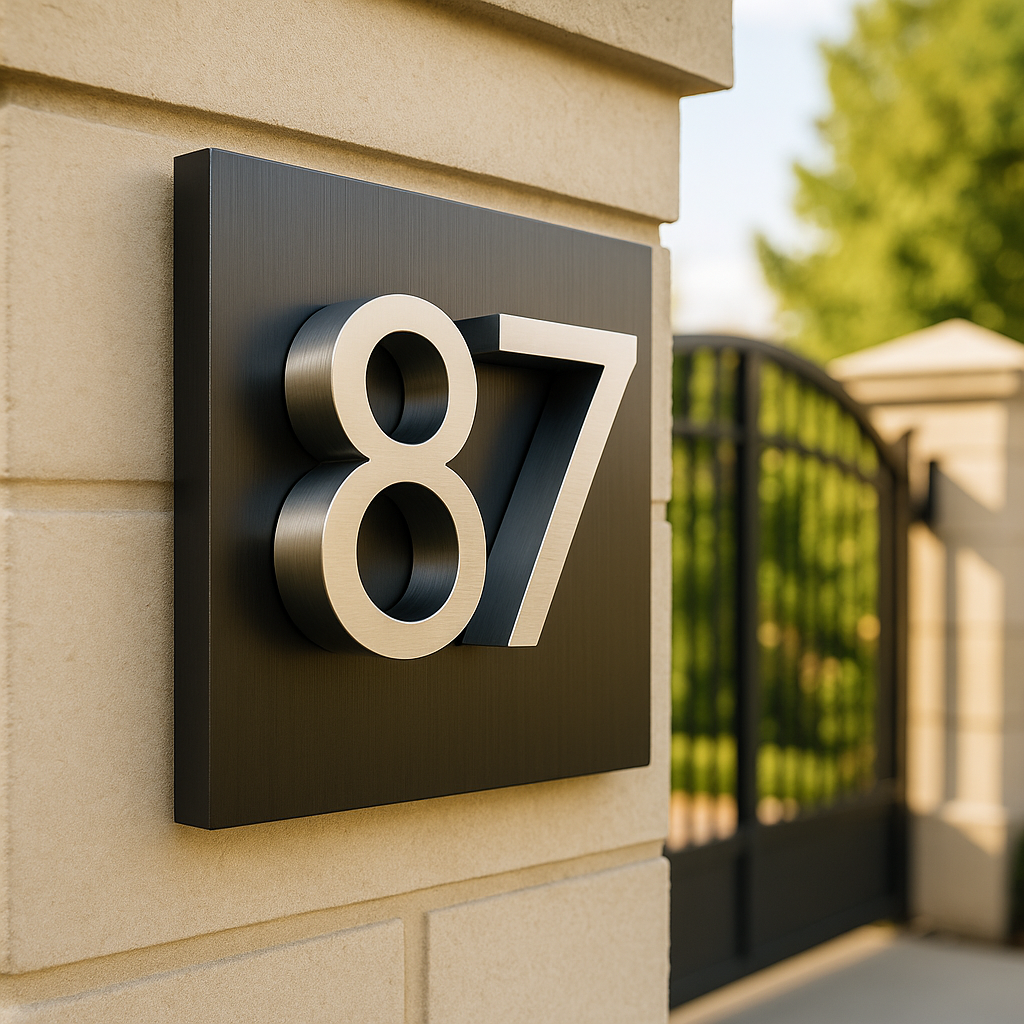 Mẫu biển số nhà inox