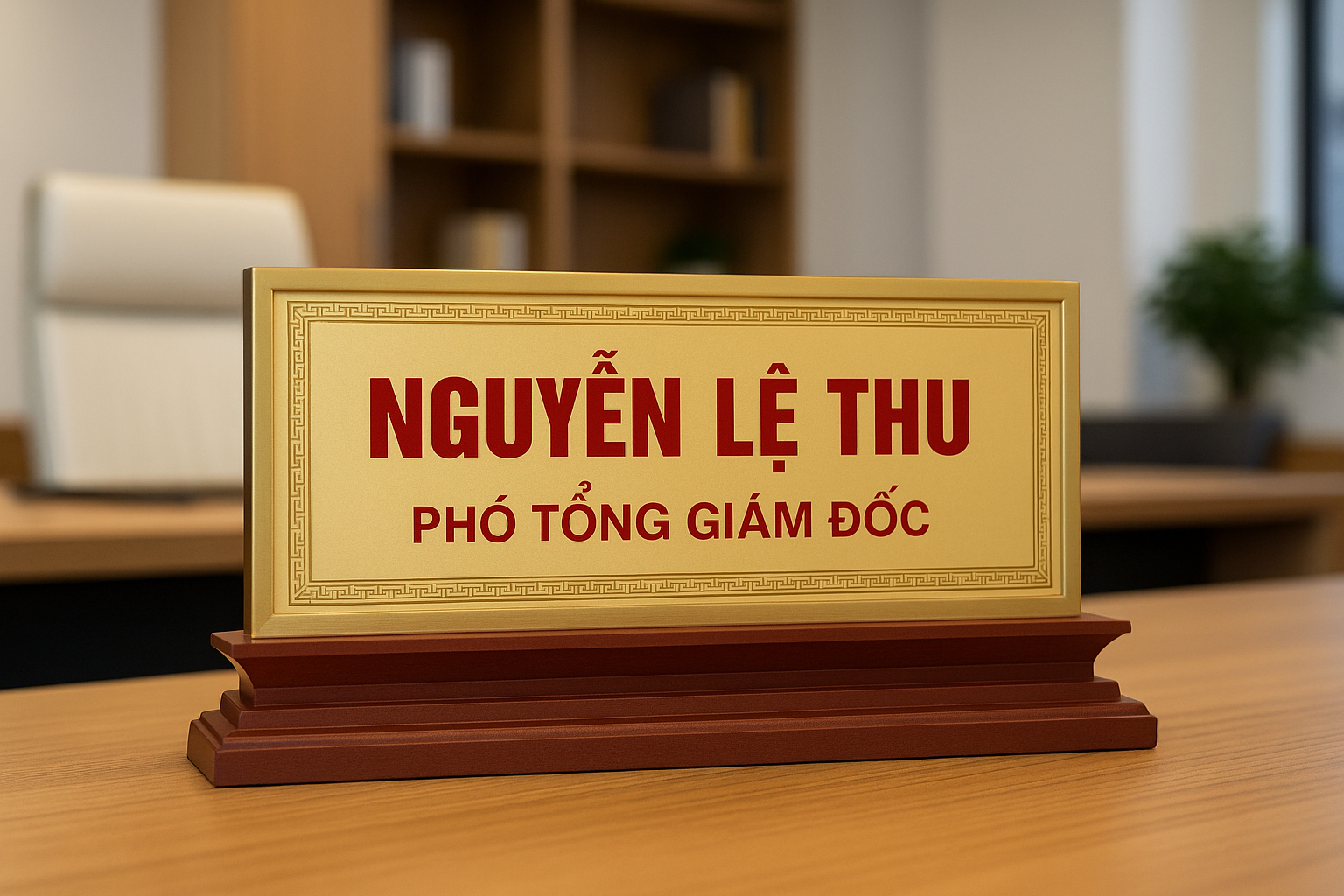 Mẫu ứng dụng biển chức danh để bàn inox