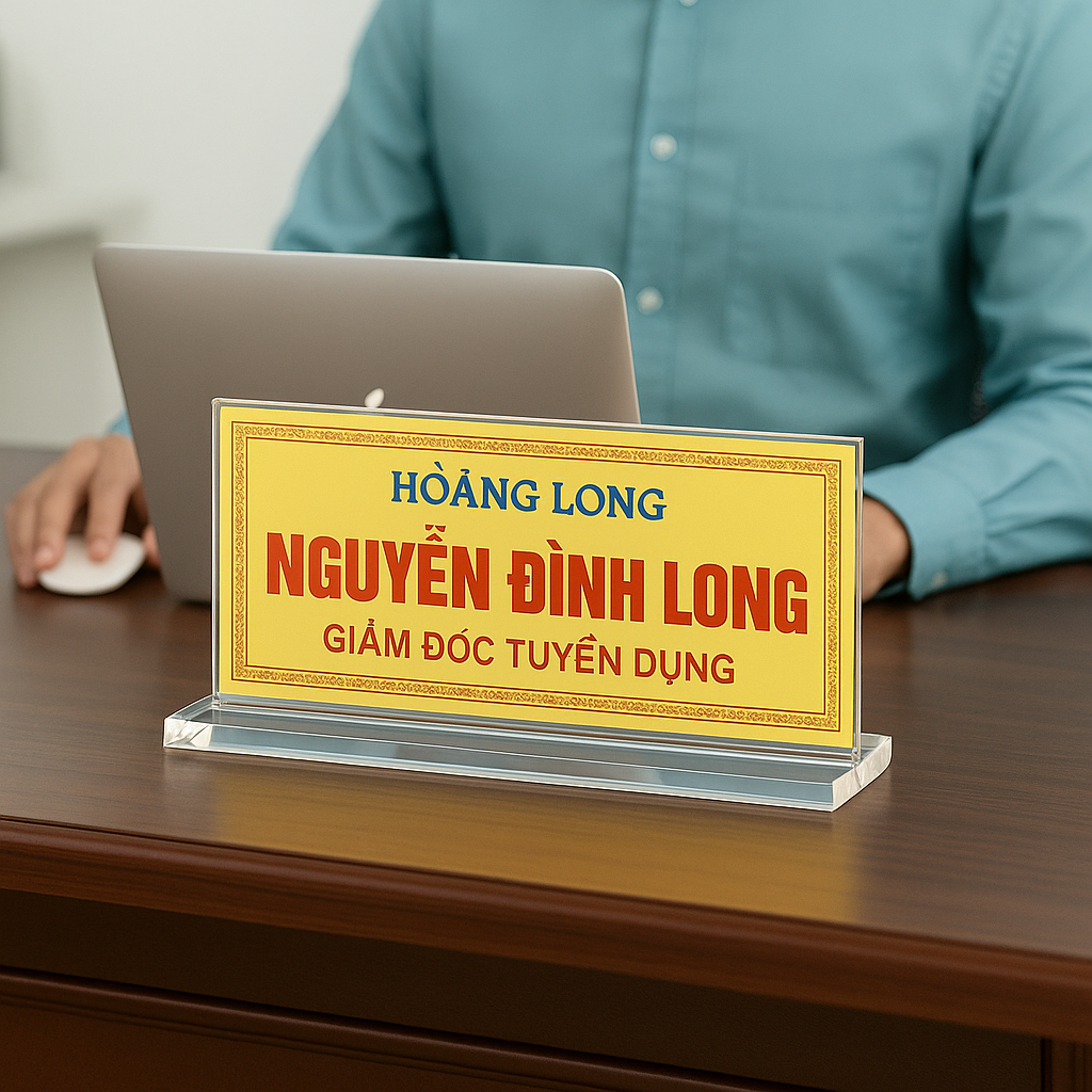 Biển chức danh để bàn mica