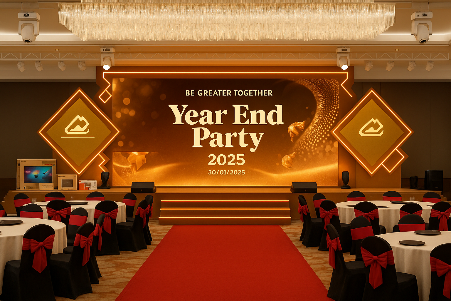 thi công sân khấu trong nhà